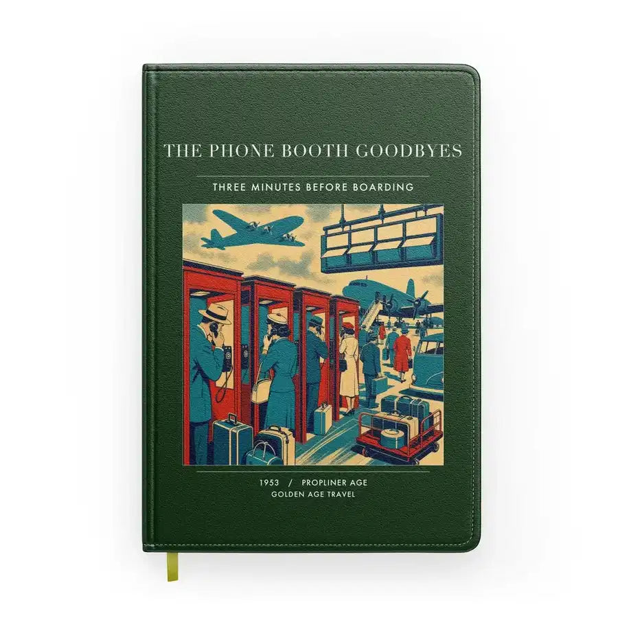 VINTAGE G4382 - The Phone Booth Goodbyes - Designed Notebooks design on darkgreen