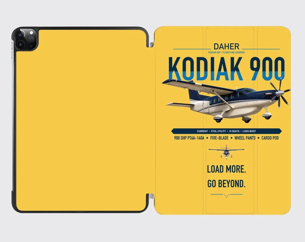 Daher Kodiak 900 design on yellow ipad tablet case