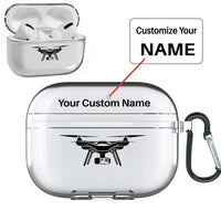 Thumbnail for Drone Silhouette AirPods Pro transparent case - With Buckle +Name