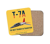 Thumbnail for T-7A Red Hawk design on yellow 1 piece coaster
