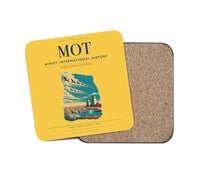 Thumbnail for Minot International Airport (MOT) design on yellow 1 piece coaster