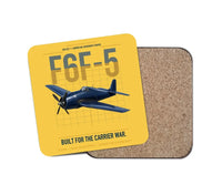 Thumbnail for F6F-5 Hellcat design on yellow 1 piece coaster