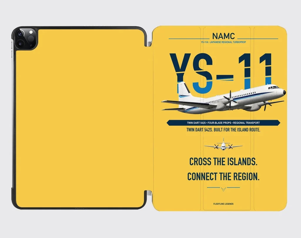 NAMC YS-11A design on yellow ipad tablet case