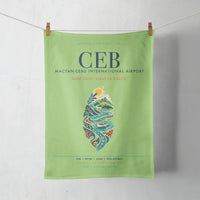 Thumbnail for Mactan-Cebu International Airport (CEB) design on light green towel