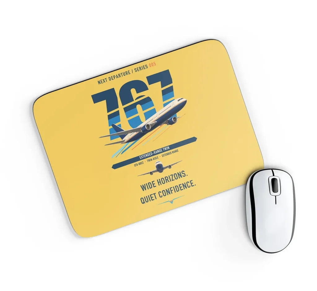 Boeing 767-300ER design on yellow rectangle mouse pad