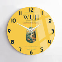 Thumbnail for Wuhan Tianhe International Airport (WUH) design on yellow no frame wall clock