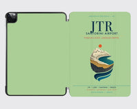 Thumbnail for Santorini Airport (JTR) design on light green ipad tablet case