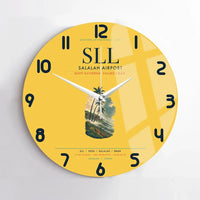 Thumbnail for Salalah Airport (SLL) design on yellow no frame wall clock