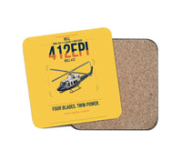 Thumbnail for Bell 412EPI design on yellow 1 piece coaster