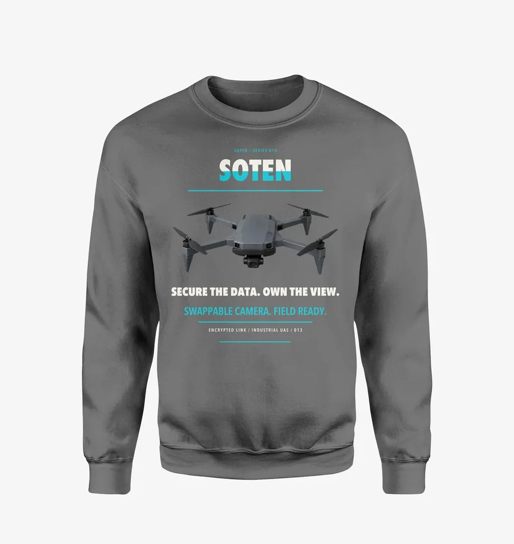 ACSL SOTEN design on gray sweatshirt