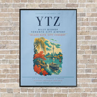 Thumbnail for Billy Bishop Toronto City Airport YTZ vertical canvas print - framed - light blue background
