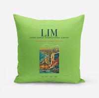 Thumbnail for Lima Jorge Chavez International Airport (LIM) design on light green pillow