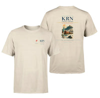 Thumbnail for Kiruna Airport (KRN) design printed on beige double-side t-shirt
