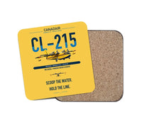 Thumbnail for Canadair CL-215 design on yellow 1 piece coaster
