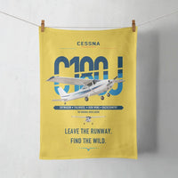 Thumbnail for Cessna 180J Skywagon design on yellow towel