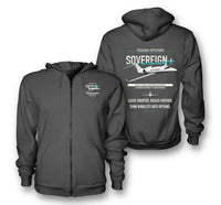 Thumbnail for Cessna Citation Sovereign+ design on dark gray premium zipped hoodie, double-side print