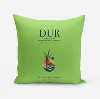 Thumbnail for King Shaka International Airport (DUR) design on light green pillow