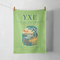 Thumbnail for Saskatoon John G. Diefenbaker International Airport (YXE) design on light green towel