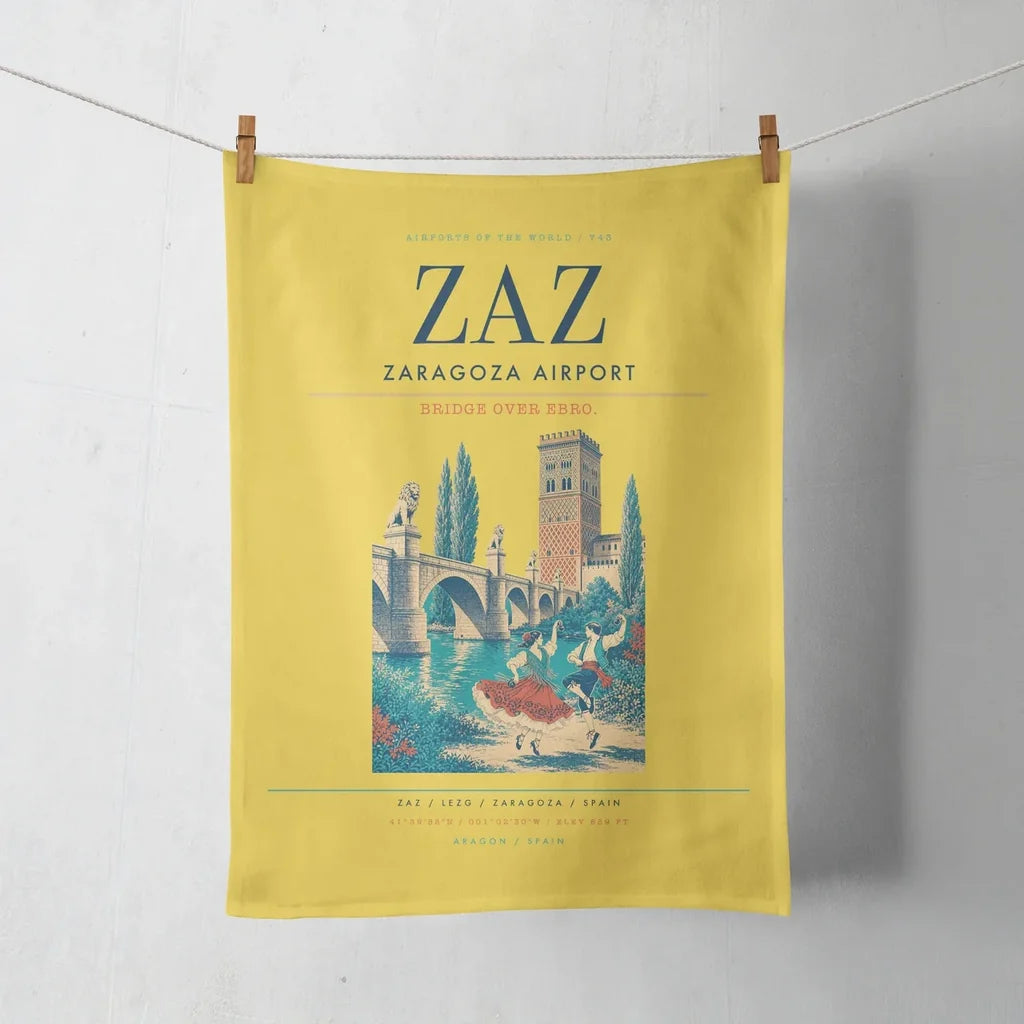 Zaragoza Airport (ZAZ) design on yellow towel