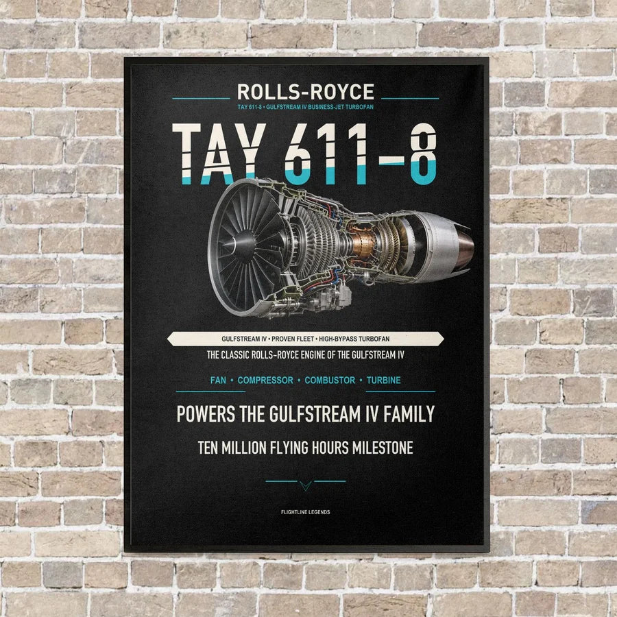 TAY 611-8 vertical canvas print - framed - black background
