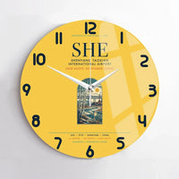 Thumbnail for Shenyang Taoxian International Airport (SHE) design on yellow no frame wall clock