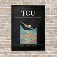 Thumbnail for Toncontín International Airport TGU — Tegucigalpa vertical canvas print - framed - black background