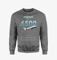 Thumbnail for Bombardier Global 6500 design on gray sweatshirt