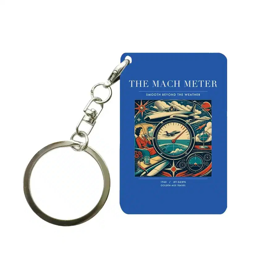 VINTAGE G4115 - The Mach Meter - Designed Key Chain design on blue