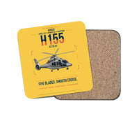 Thumbnail for Airbus H155 EC155 B1 design on yellow 1 piece coaster