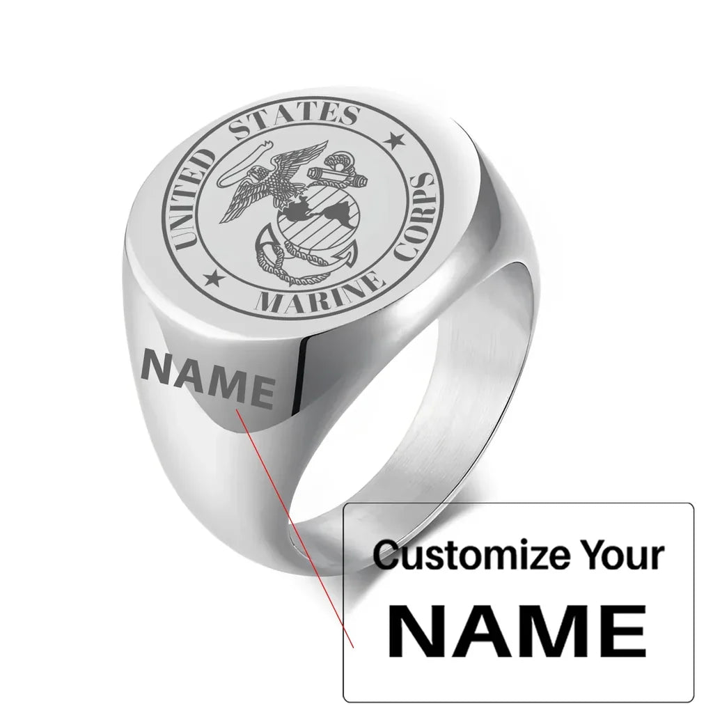 Customisable Marine Corps Design 20MM Stainless Ring - view 3