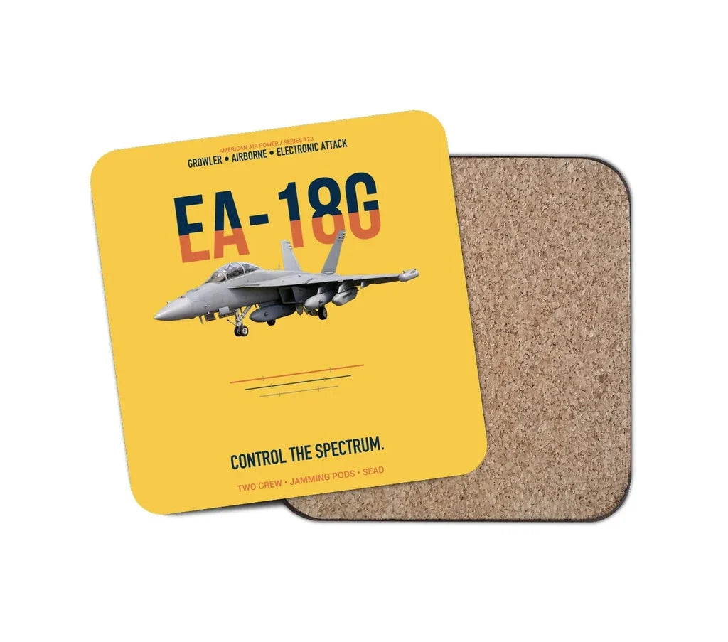 EA-18G Growler Control The Spectrum design on yellow 1 piece coaster