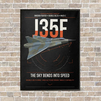 Thumbnail for Saab J 35F Draken vertical canvas print - framed - black background