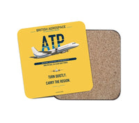 Thumbnail for British Aerospace ATP design on yellow 1 piece coaster