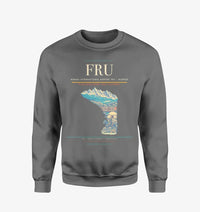 Thumbnail for Manas International Airport (FRU) design on gray sweatshirt