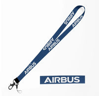 Thumbnail for Airbus & Text lanyard and ID holder in dark blue