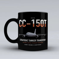 Thumbnail for Airbus CC-150T Polaris design on black ceramic mug, double-side print