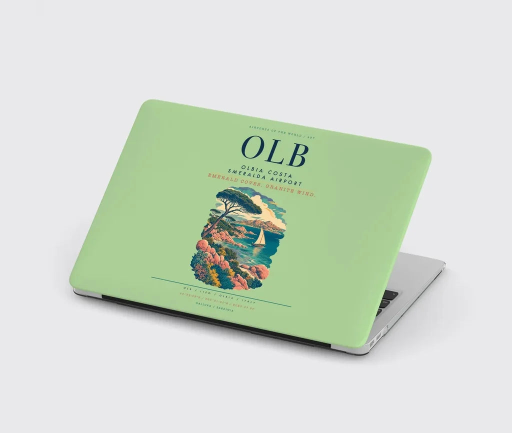 Olbia Costa Smeralda Airport (OLB) design on light green MacBook case