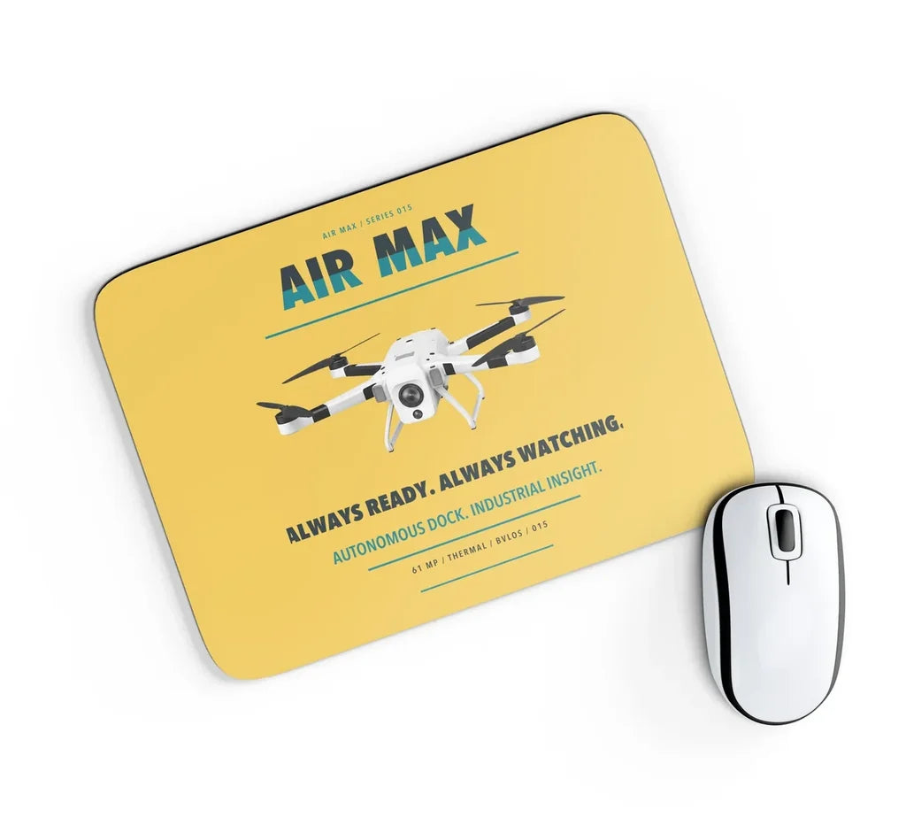 Percepto Air Max design on yellow rectangle mouse pad