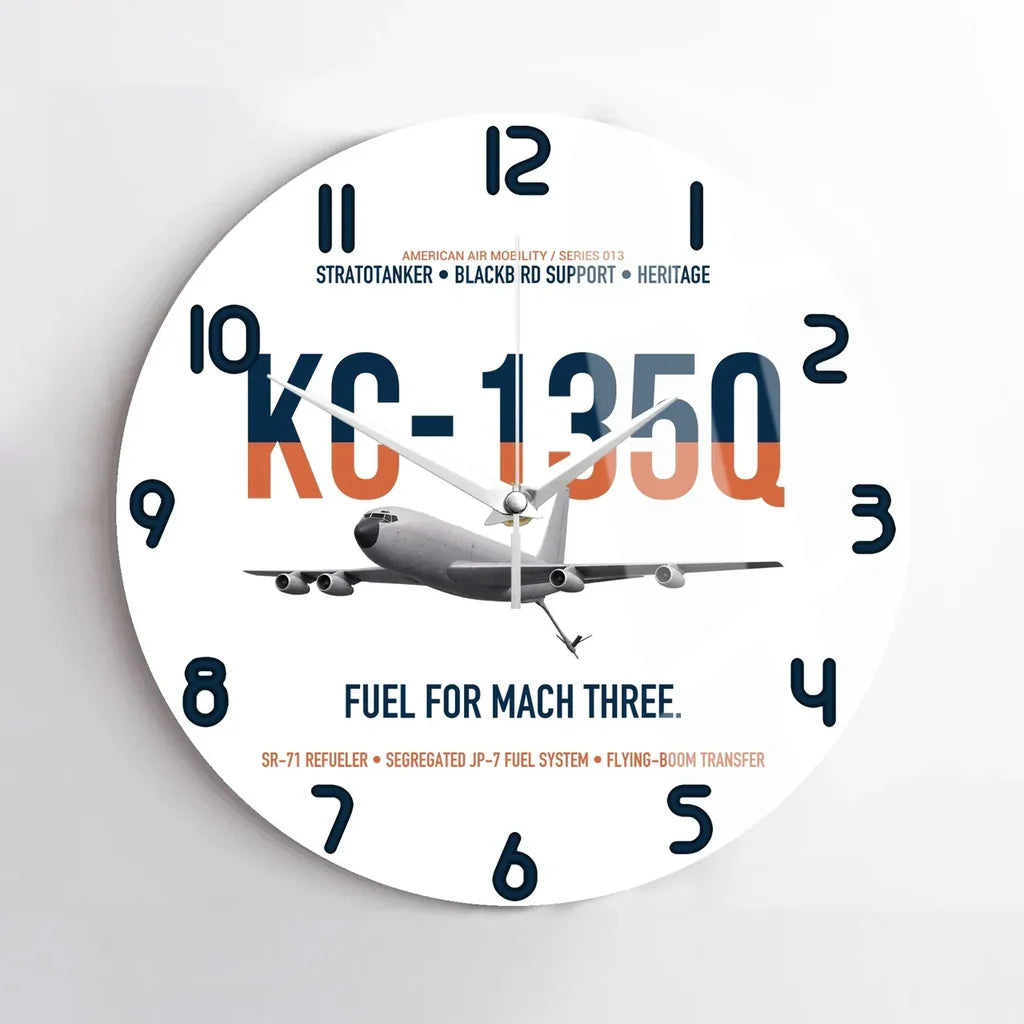 KC-135Q Blackbird Tanker design on white no frame wall clock