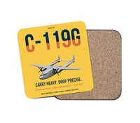 Thumbnail for C-119G Flying Boxcar design on yellow 1 piece coaster