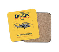 Thumbnail for Sikorsky MH-60S Seahawk design on yellow 1 piece coaster