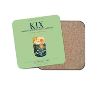 Thumbnail for Osaka Kansai International Airport (KIX) design on light green 1 piece coaster