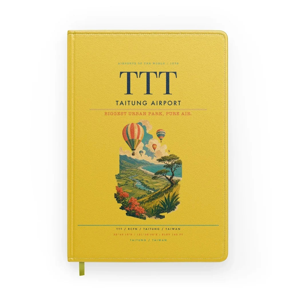 Taitung Airport (TTT) design on yellow notebook
