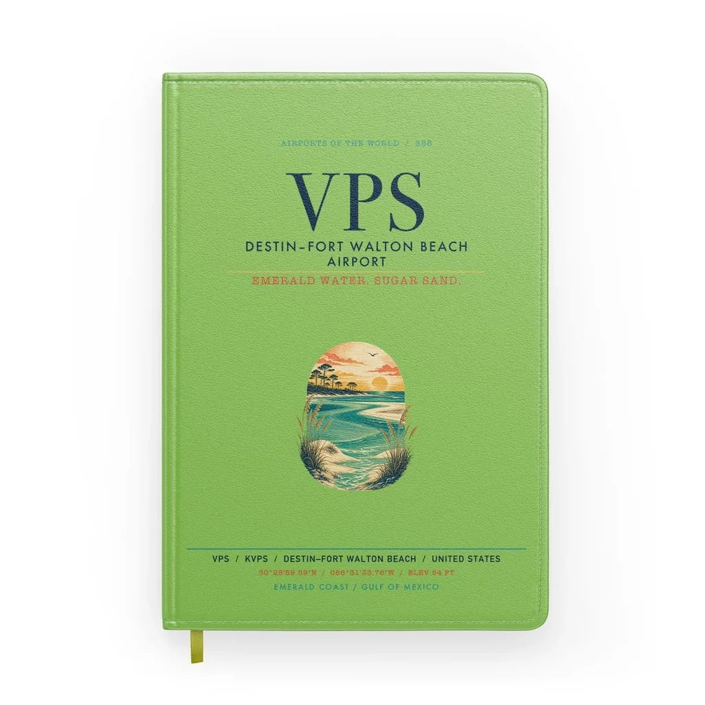 Destin Fort Walton Beach Airport (VPS) design on light green notebook