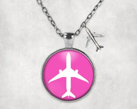 Thumbnail for Airplane & Circle Necklace - view 3