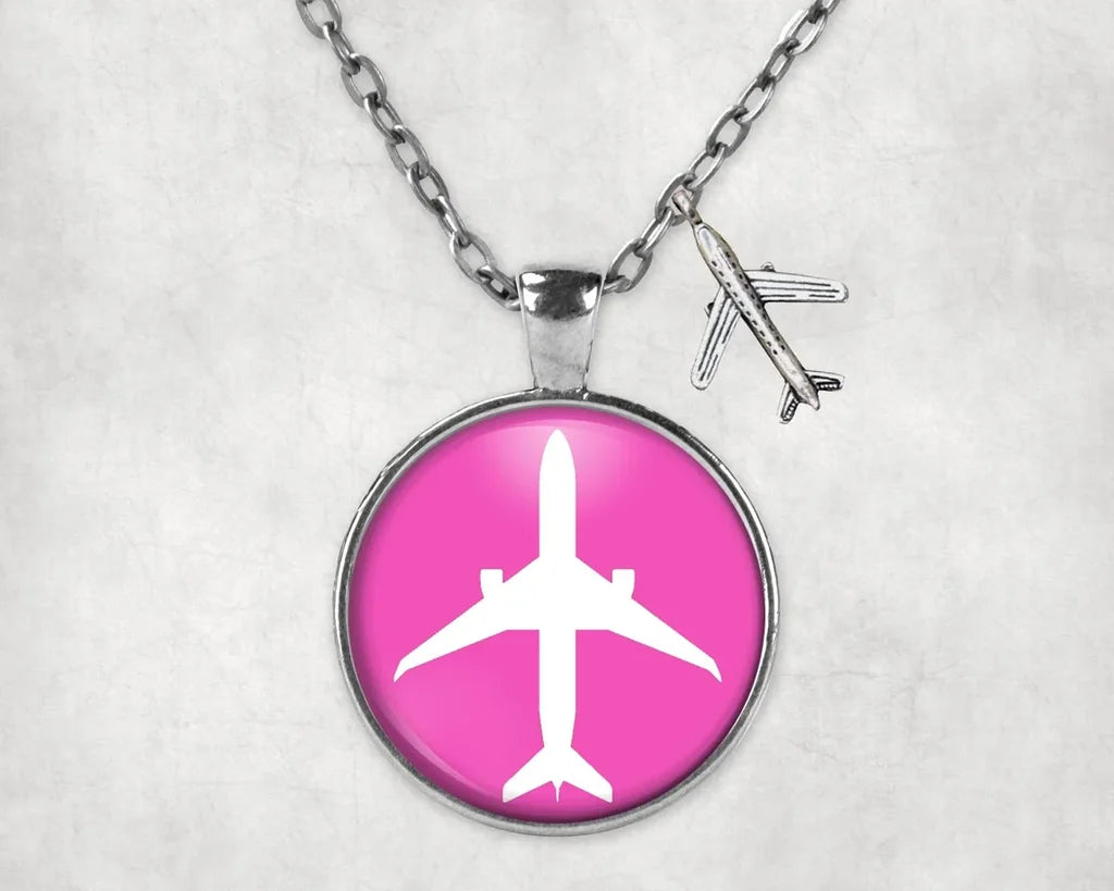 Airplane & Circle Necklace - view 3