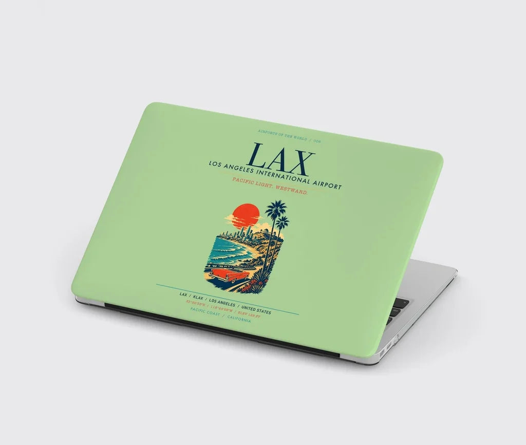 Los Angeles International Airport (LAX) design on light green MacBook case