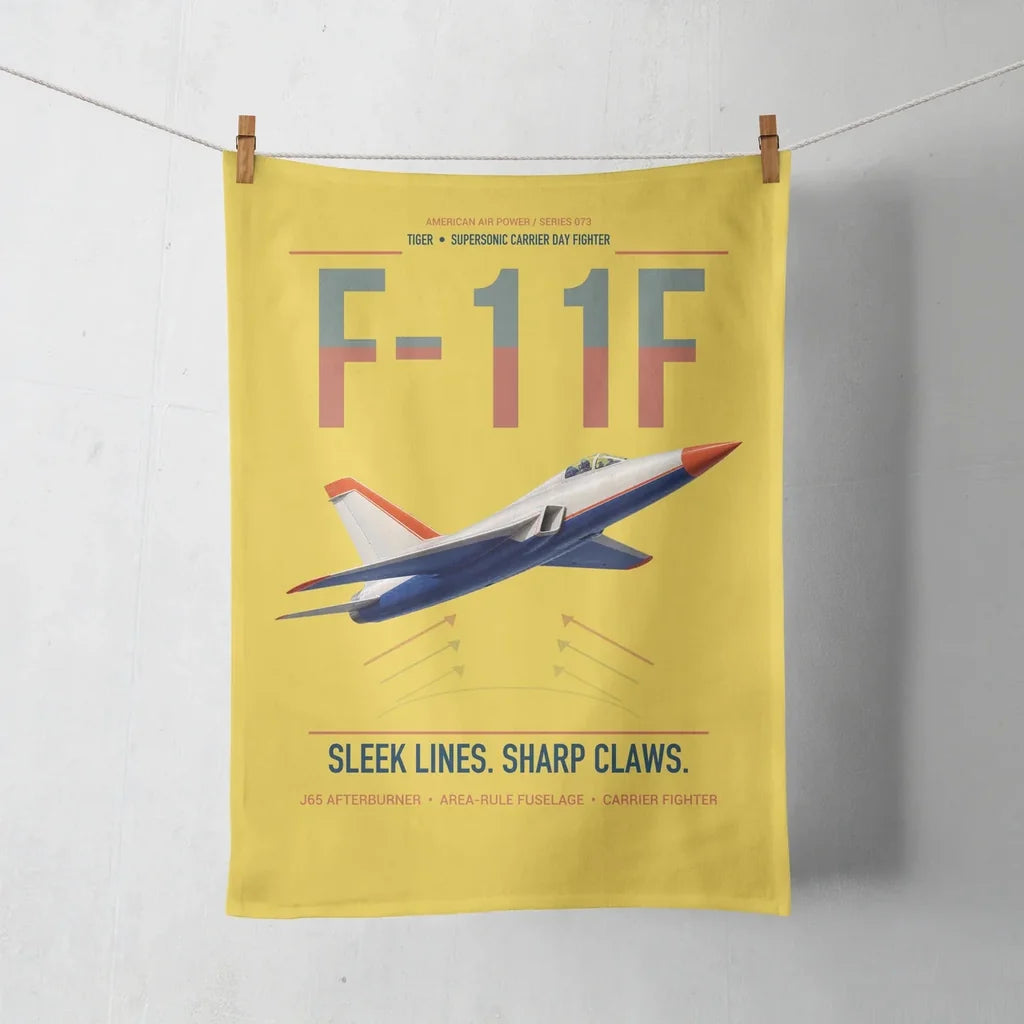 F-11F Tiger design on yellow towel