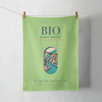 Thumbnail for Bilbao Airport (BIO) design on light green towel