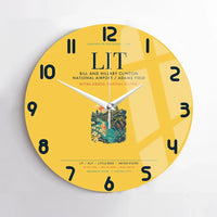 Thumbnail for Bill and Hillary Clinton National Airport (LIT) design on yellow no frame wall clock